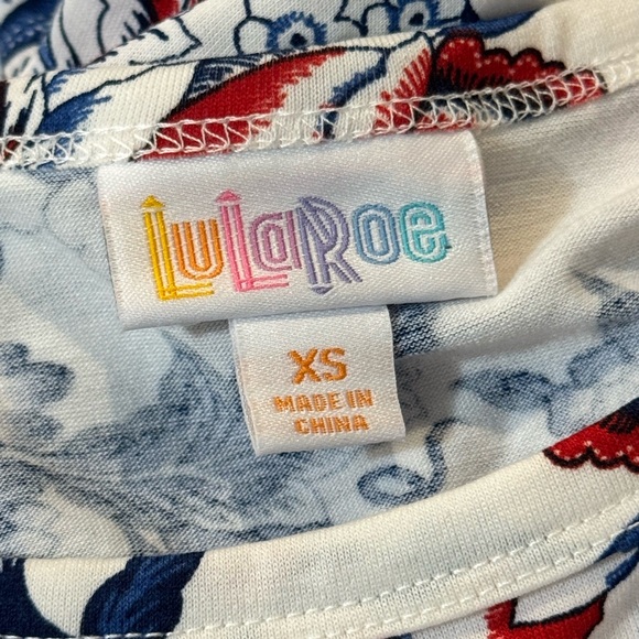 NWT LulaRoe Jessie Red White and Blue Paisley Dress Womens XS Short Sleeve - Picture 5 of 8